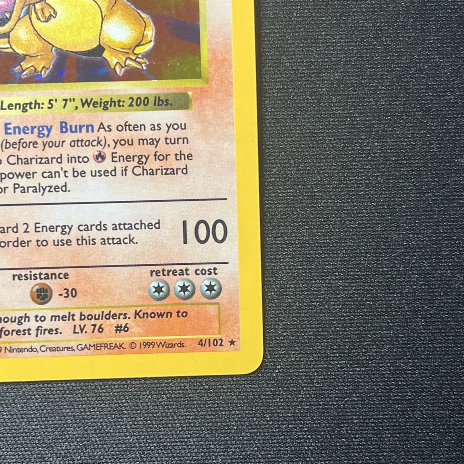 Pokemon 旧裏(シャドーレス) 4/102 Charizard(リザードン)英語版