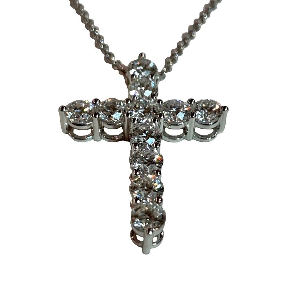 GRAFF グラフ ラウンド ダイヤモンド クロス ラージ ペンダント Round Diamond Cross pendantLarge White  ネックレス 750 K18 WG ホワイトゴールド 極微品