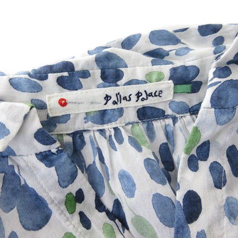美品 パラスパレス Pal'las Palace インディゴ染 花柄 コットン