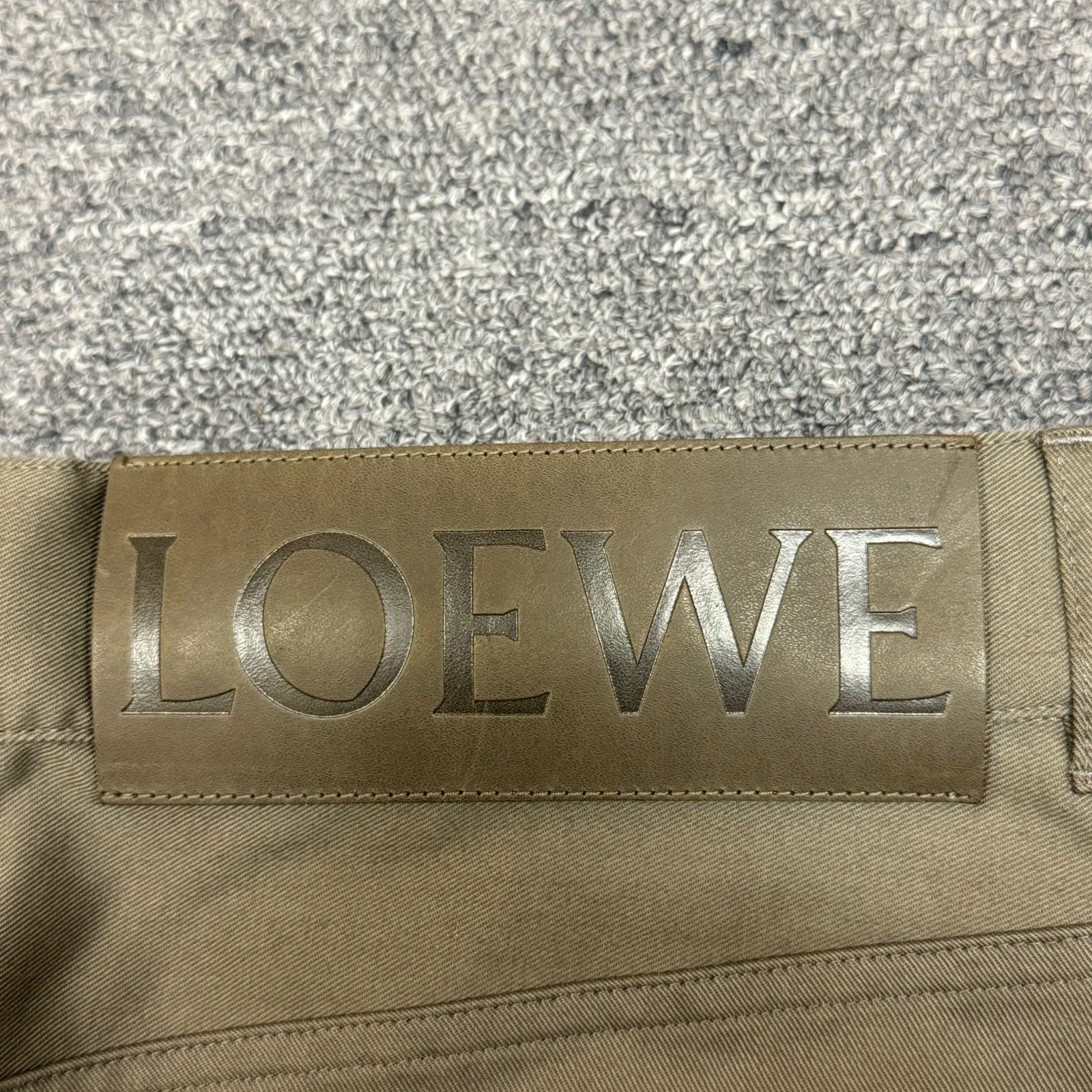 LOEWE ロエベ サイズ48 トラウザーズ ワイドパンツ チノパン 革