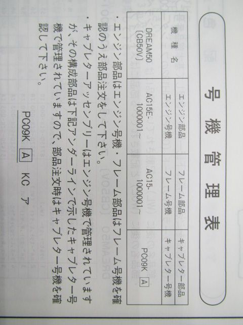 ドリーム50 パーツリスト 2版 ホンダ 正規 中古 バイク 整備書 CB50