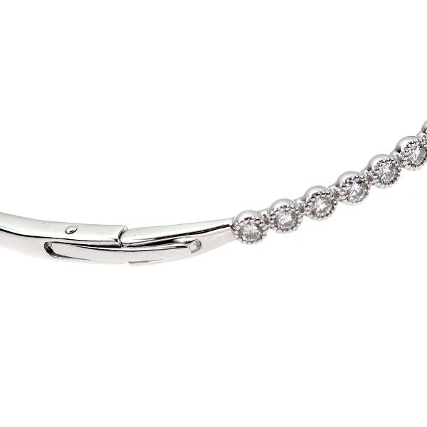 K18WG ダイヤモンド バングル 0.80ct ミルグレイン