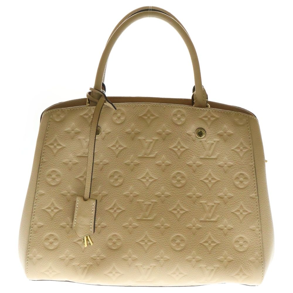LOUIS VUITTON ルイヴィトン モンテーニュMM モノグラムアンプラント エンボスレザー 2WAY ハンド ショルダーバッグ ゴールド金具 ベージュ M41152