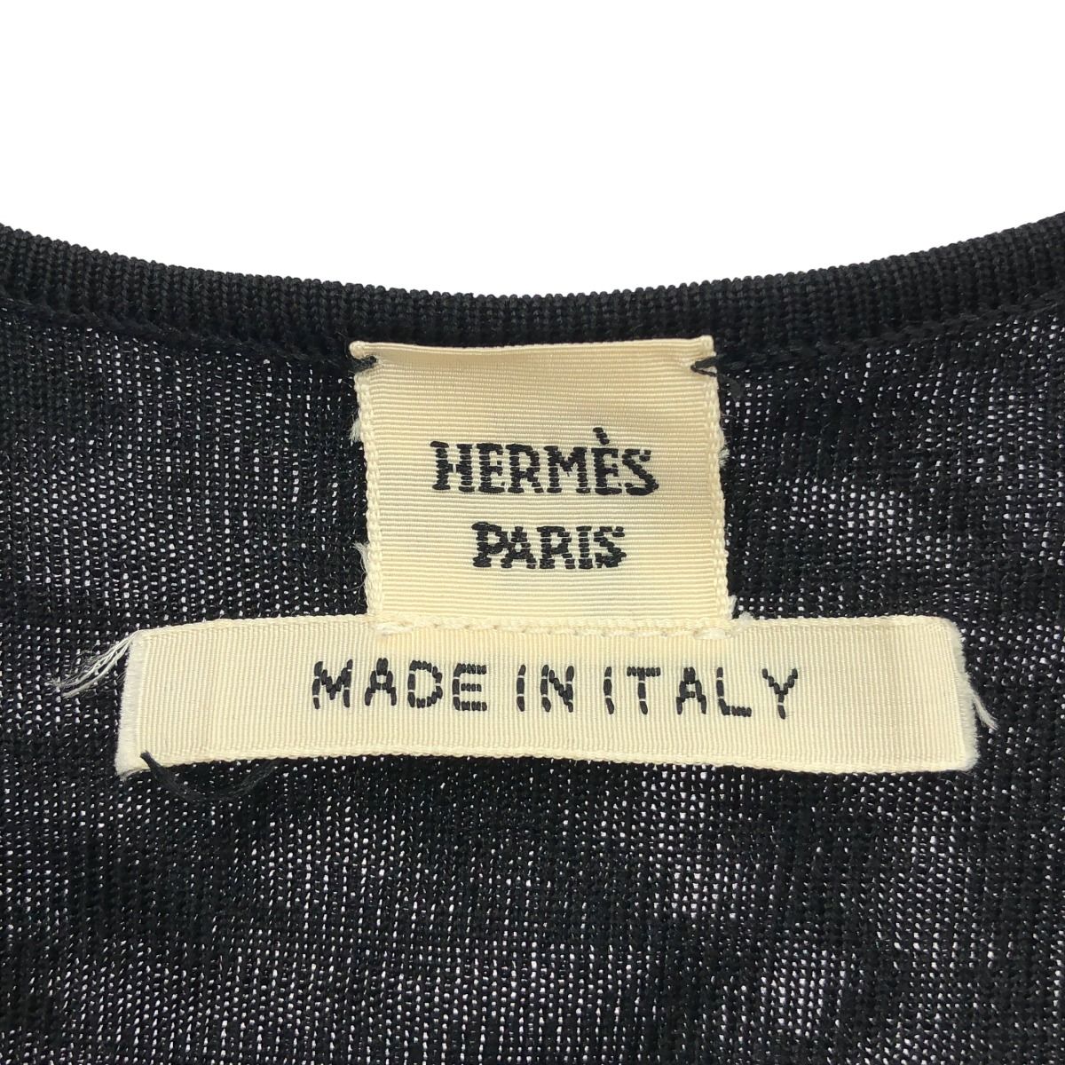 HERMES エルメス ショートスリーブ ロングシルクニットカーディガン 