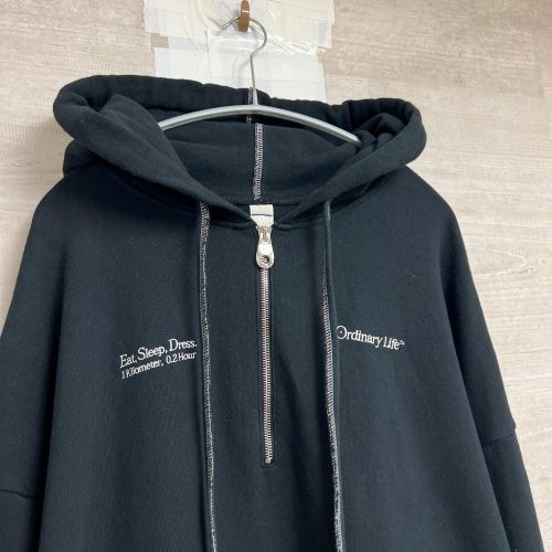 SHINYA KOZUKA シンヤコヅカ 23SS Ordinary ZIP Hoodie Black パーカー 