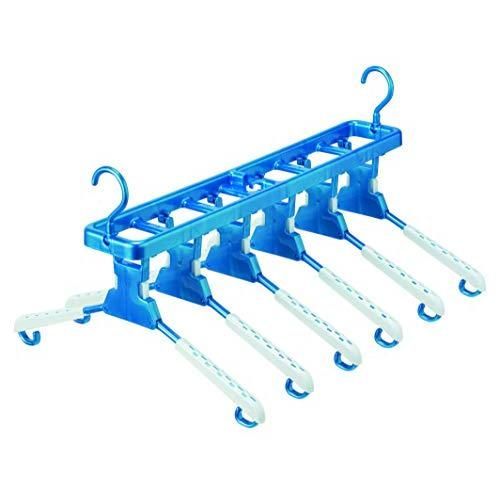 オーエ 洗濯 物干し ハンガー ブルー 約縦38.5cm×横51cm×奥行27cm LD 時短ハンガー ダイレクト 6連ハンガー