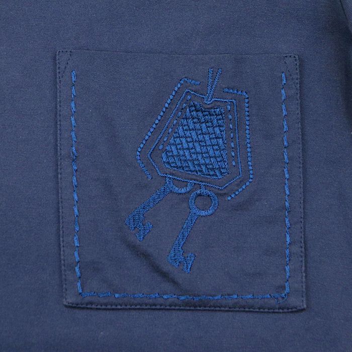 極美品HERMES エルメス Tシャツ クロシェット刺繍 ポケット付き半袖 極美品HERMES エルメス Tシャツ クロシェット刺繍 ポケット付き半袖