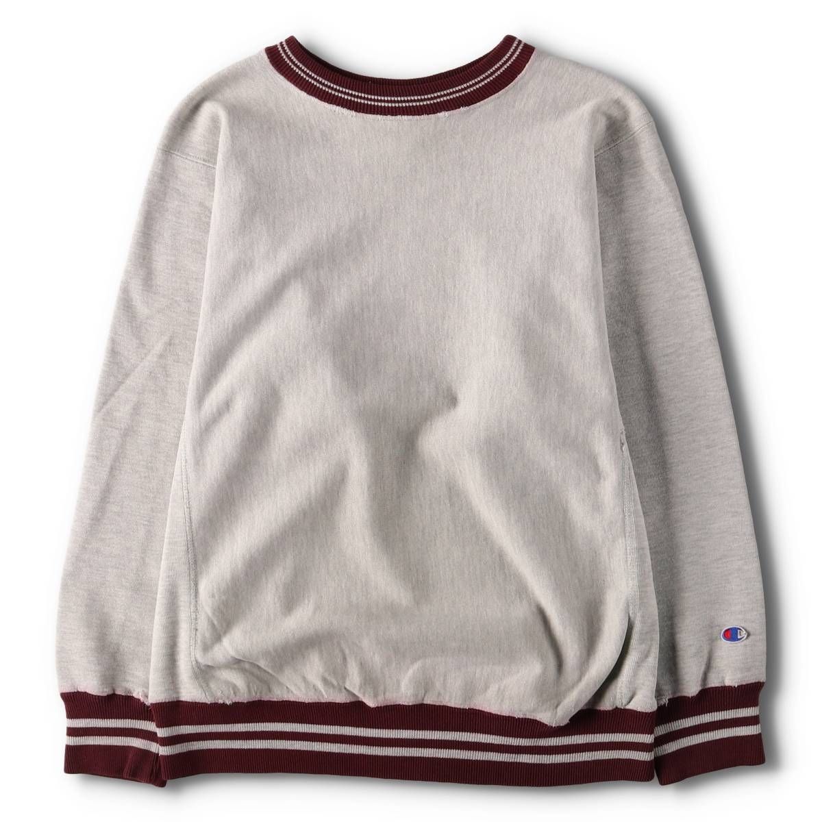 古着 90年代 チャンピオン Champion REVERSE WEAVE リバースウィーブ 刺繍タグ 目無し 無地 ブランクスウェットシャツ|evb031094