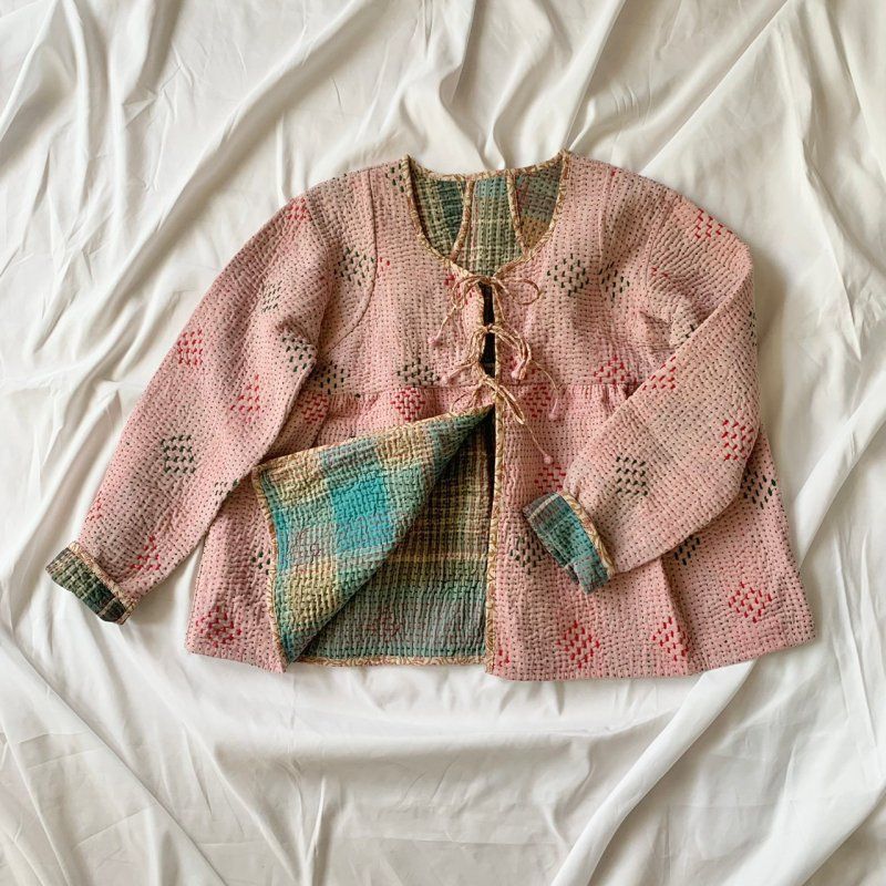 Vintage Kantha quilt Rabari jacket K / ビンテージ カンタキルト ラ