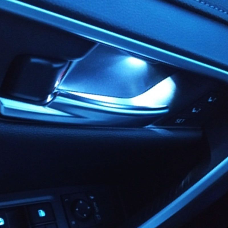 トヨタ RAV4 20-24年対応 ドアハンドルランプ 室内LED雰囲気灯 4点セット A|B型 青|氷青|白 内装 カスタムパーツ