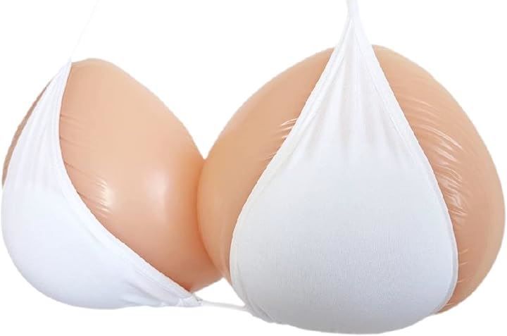 Micopuella ミコプエラ 三角形 乳癌パッド シリコン 人工乳房 左右2個セット 胸パッド 肌色 Free Size 1400グラムx2