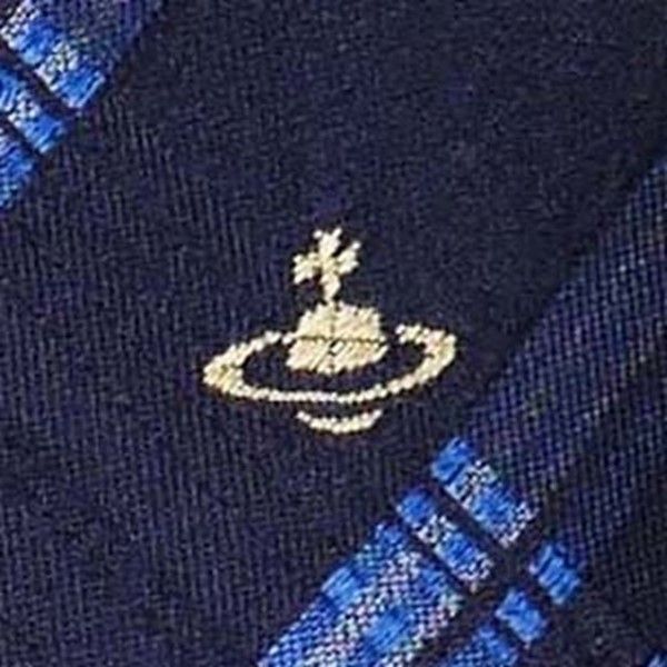 ヴィヴィアン・ウエストウッド ネクタイ チェック系 ネイビーブルー