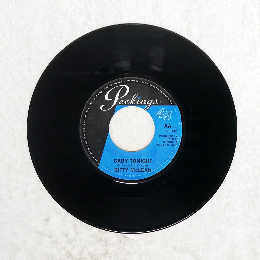 UK盤 BITTY MCLEAN/A CRUISING/PECKINGS PTI002 7 □ - メルカリ