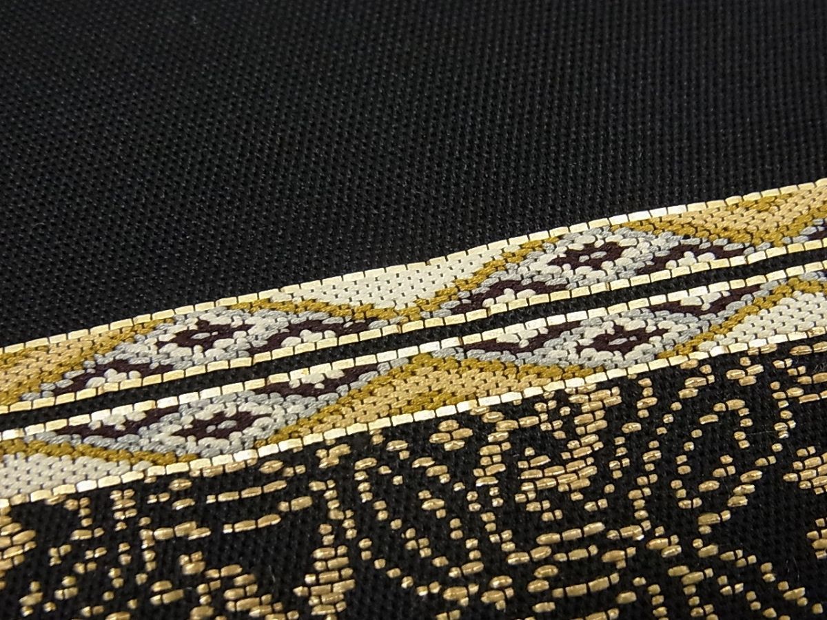 平和屋本店□最高級 龍村平蔵製 本袋帯 挿秧錦 黒地 逸品3s1262 （平和  