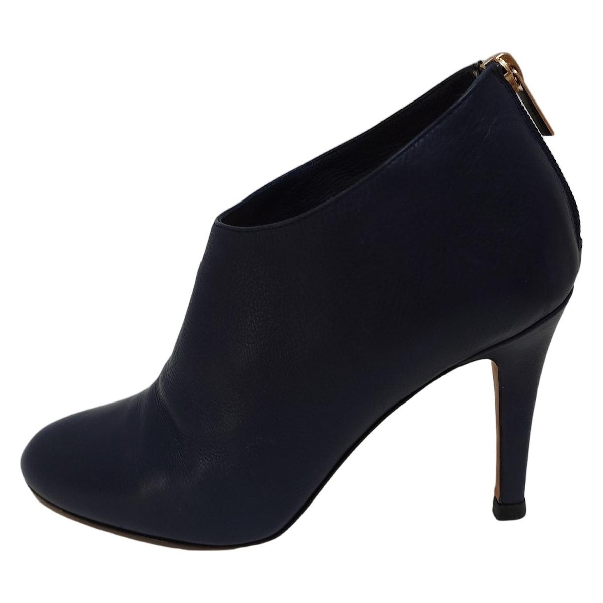 JIMMY CHOO ジミーチュウ ブーティ 38 レディース - ダークネイビー 38 レザー