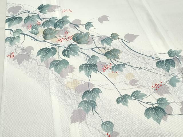 平和屋着物＊夏物 訪問着 絽 蔦の葉花文 暈し染め