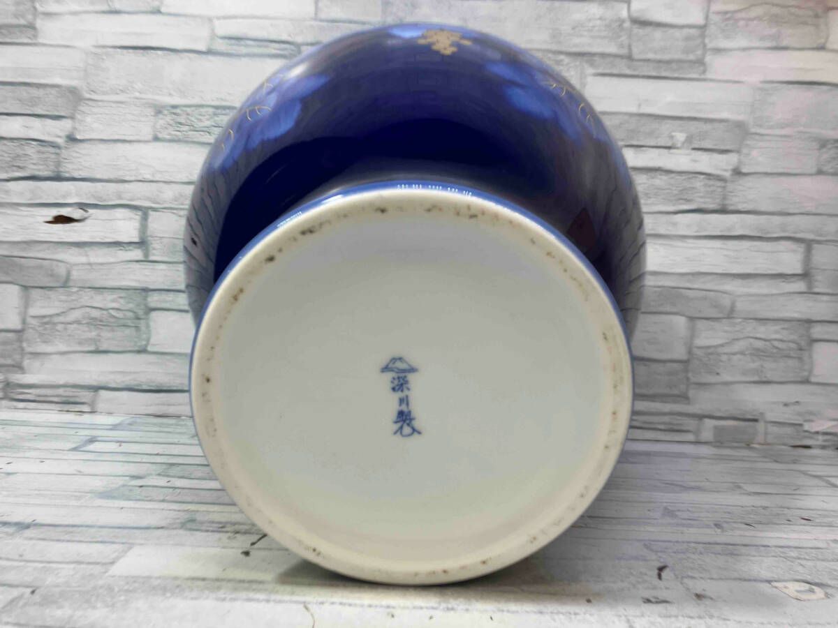 稀少・廃盤】宮内庁御用達 有田焼 赤地 瑠璃 染錦 牡丹 金彩 花生 壺