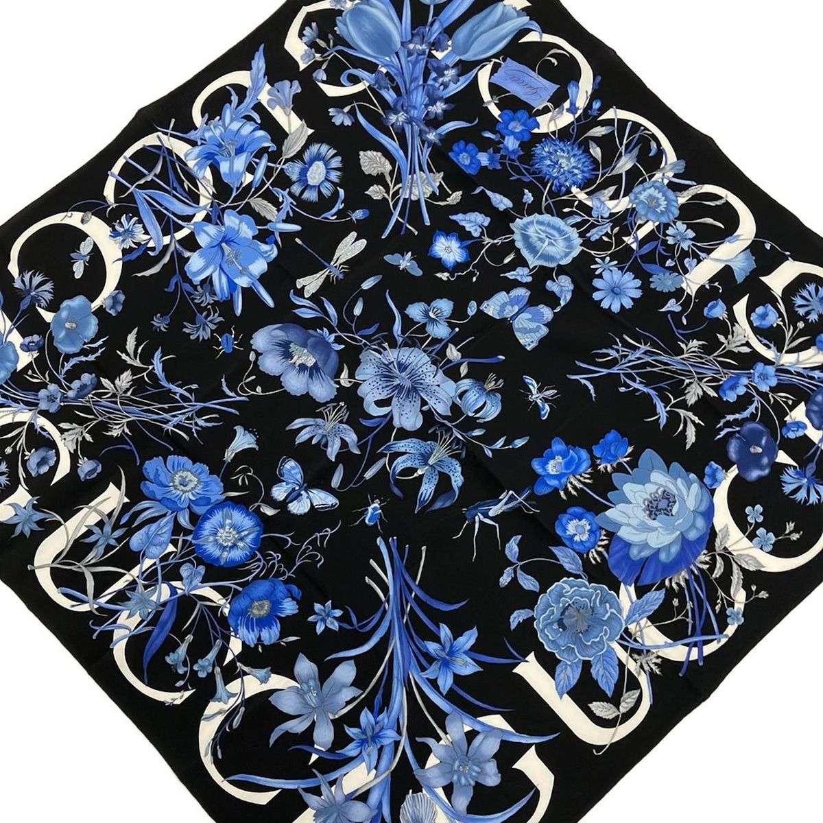 GUCCI(グッチ) スカーフ - ライトブルー×グリーン×マルチ フローラ  