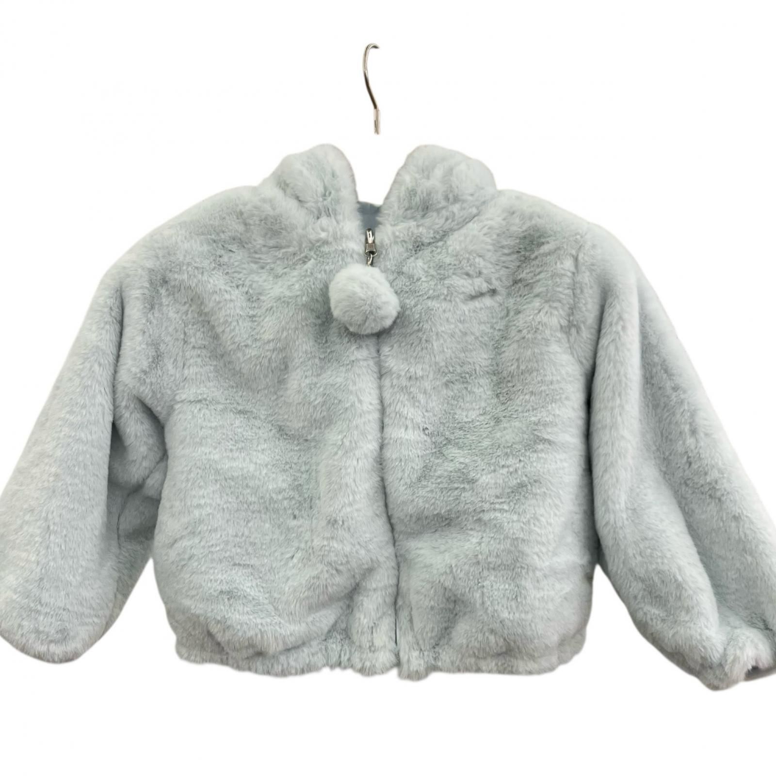 186004 mezzo piano メゾピアノ タグ付き リバーシブルどうぶつ フェイクファーブルゾン 120cm 水色 キッズ