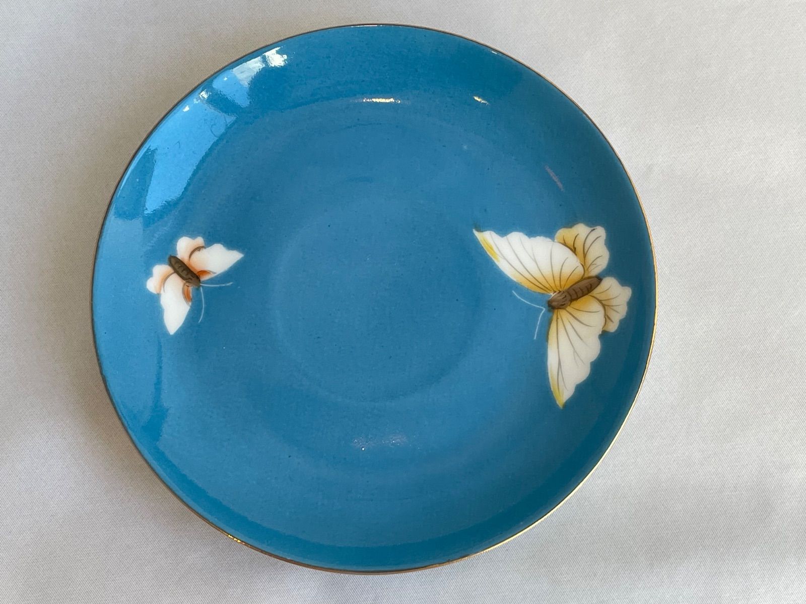 オールドノリタケ 金彩 ターコイズ 卸売 蝶紋様カップ＆ソーサー