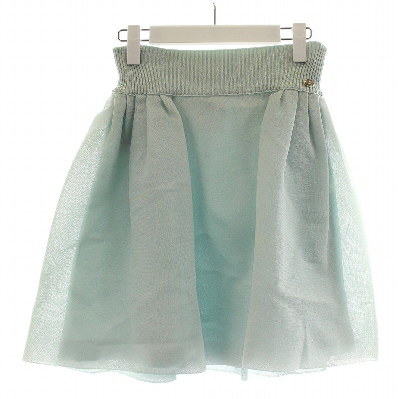 シャネル CHANEL 13C ココマーク フレアスカート バックプリーツ ロゴ  