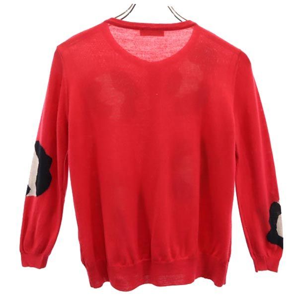 モスキーノ ウール 7分袖 ニット カーディガン USA8 赤系 MOSCHINO レディース モスキーノ 7分袖 ウール ニット カーディガン USA8 赤系 MOSCHINO