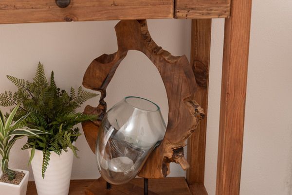 ガラスオブジェ オブジェ ガラス 置物 天然木 インテリア アート 鉢 プランター テラリウム アクアリウム 花瓶 雑貨 おしゃれ かっこいい SLY-31 OA