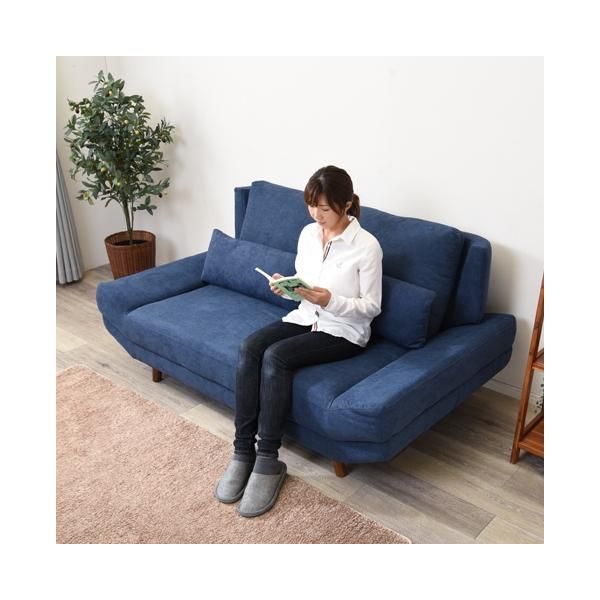 2人掛けソファ フロアソファ ベルベット調 [幅135] | 【公式】LOWYA