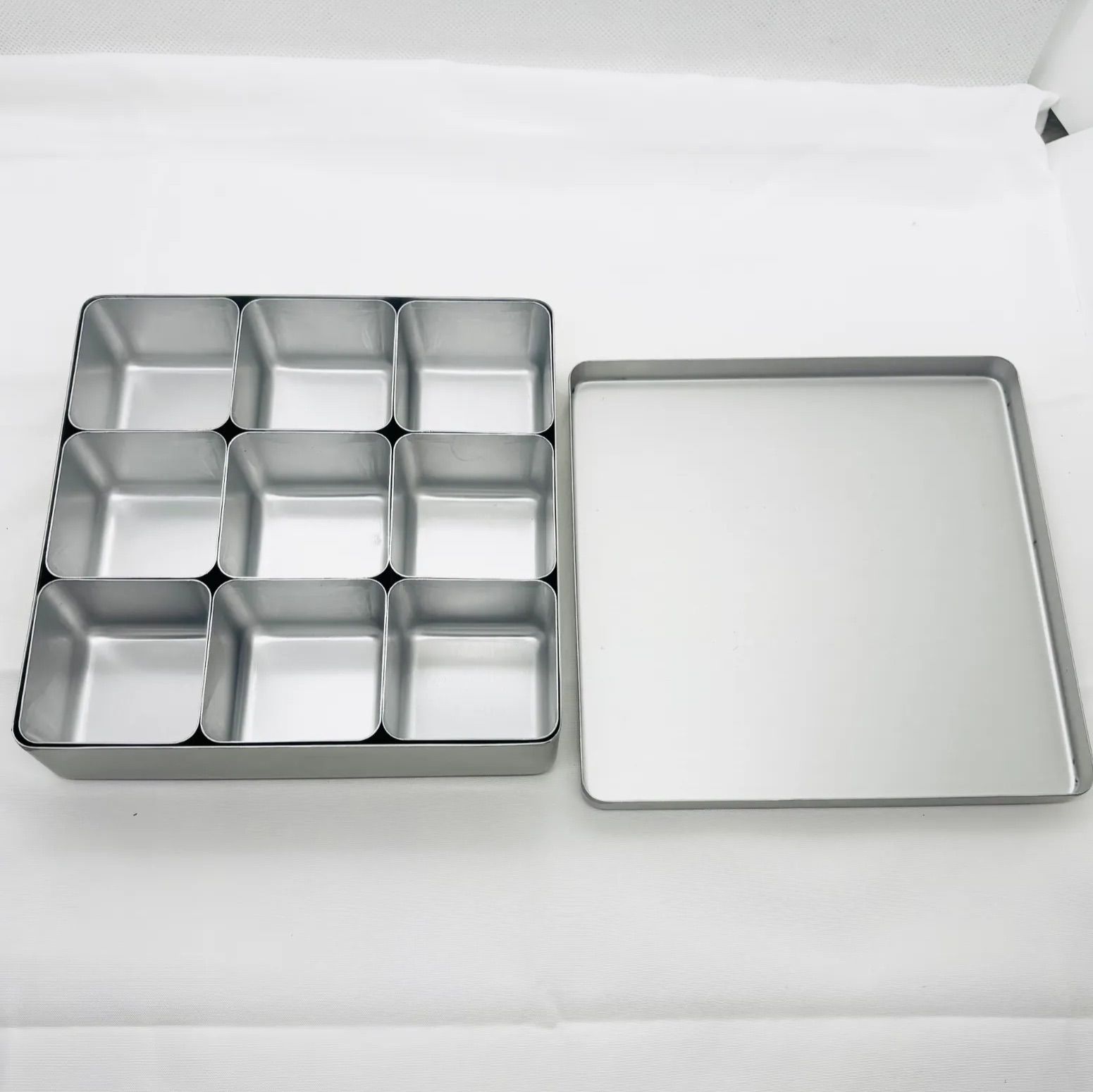 【送料込】アルミ製 食品衛生検食容器 昭和 レトロ 14個セット 蓋付き 在庫処分】食品衛生検食箱 普及型 食品検食容器 検食ケース
