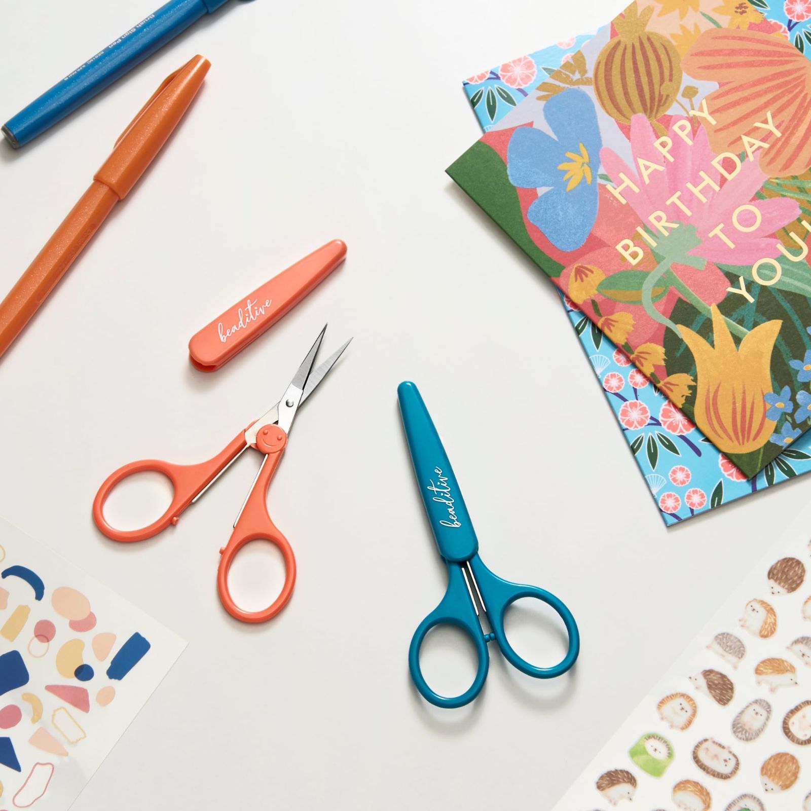 高精度ディテールハサミセット シャープ 細字 ペーパーカット スクラップブック 裁縫 工芸 Beaditive ステンレススチール 保護カバー ミッドセンチュリーモダン