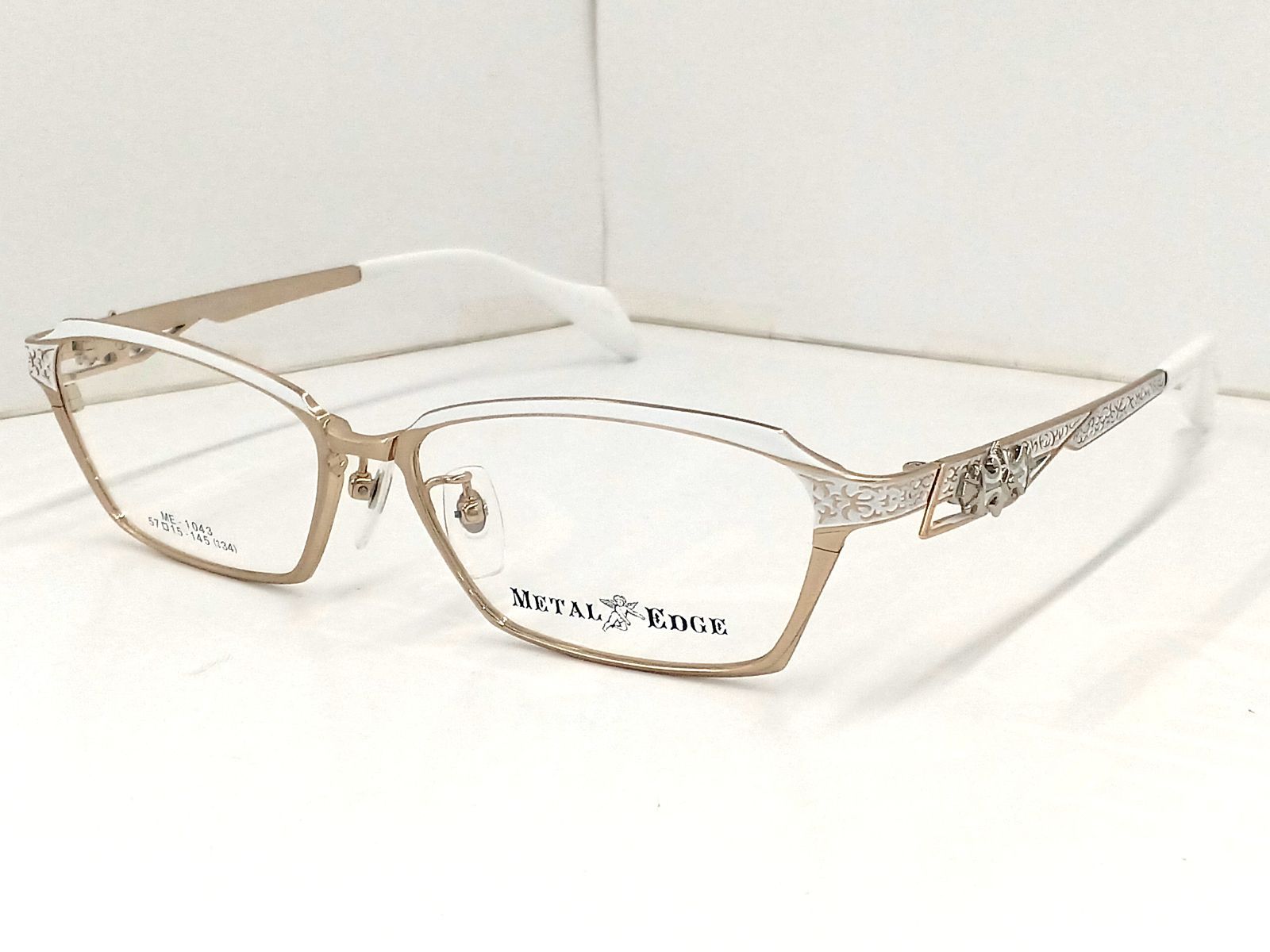 メタルエッジ メガネフレーム ME-1043 メタル ホワイト ゴールド