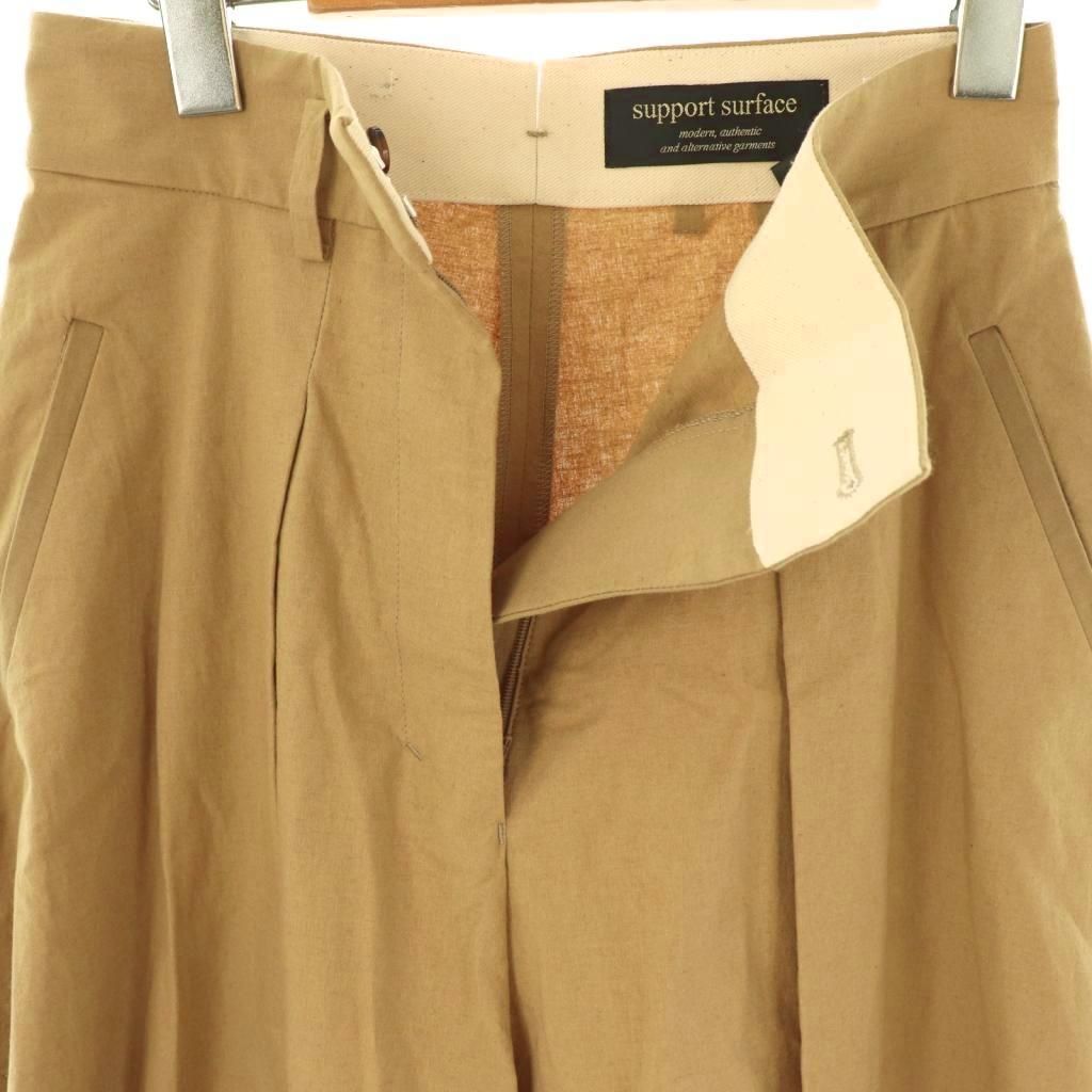 サポートサーフェス support surface コットンリネンタックパンツ  