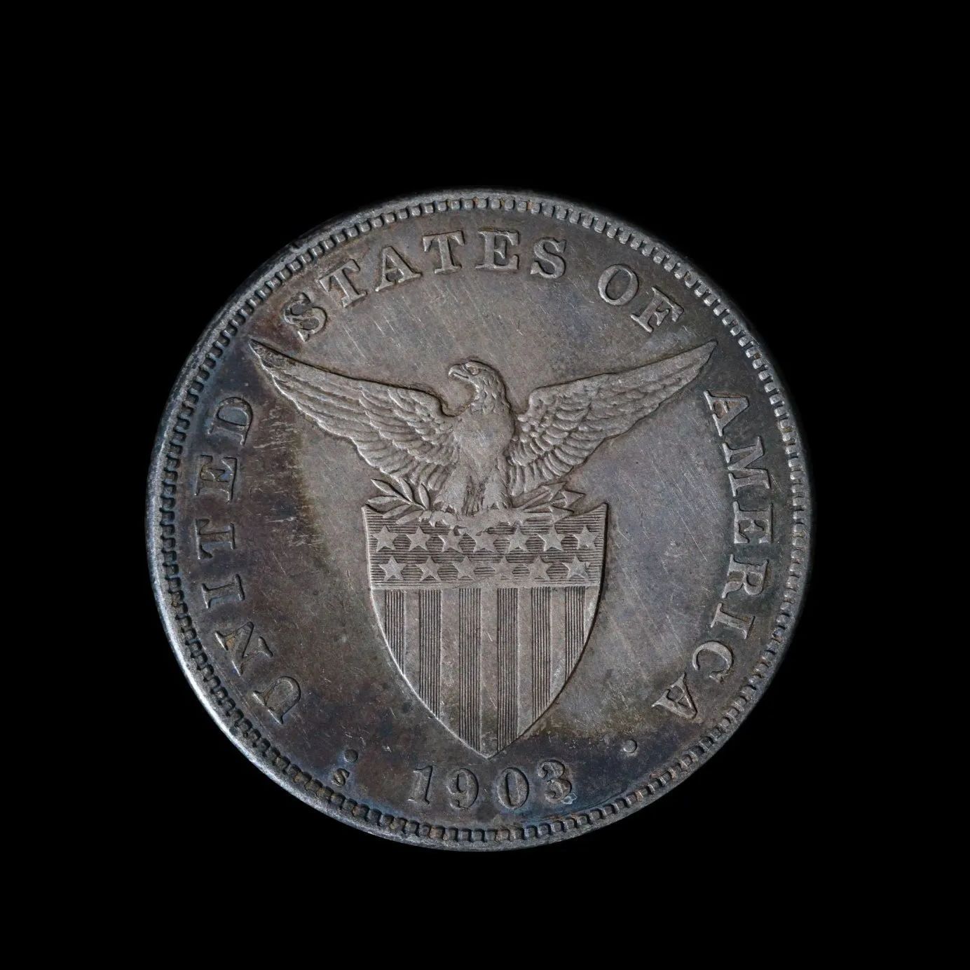 PHILIPPINES US Administration アメリカ統治下フィリピン Peso Large type 1903 銀貨