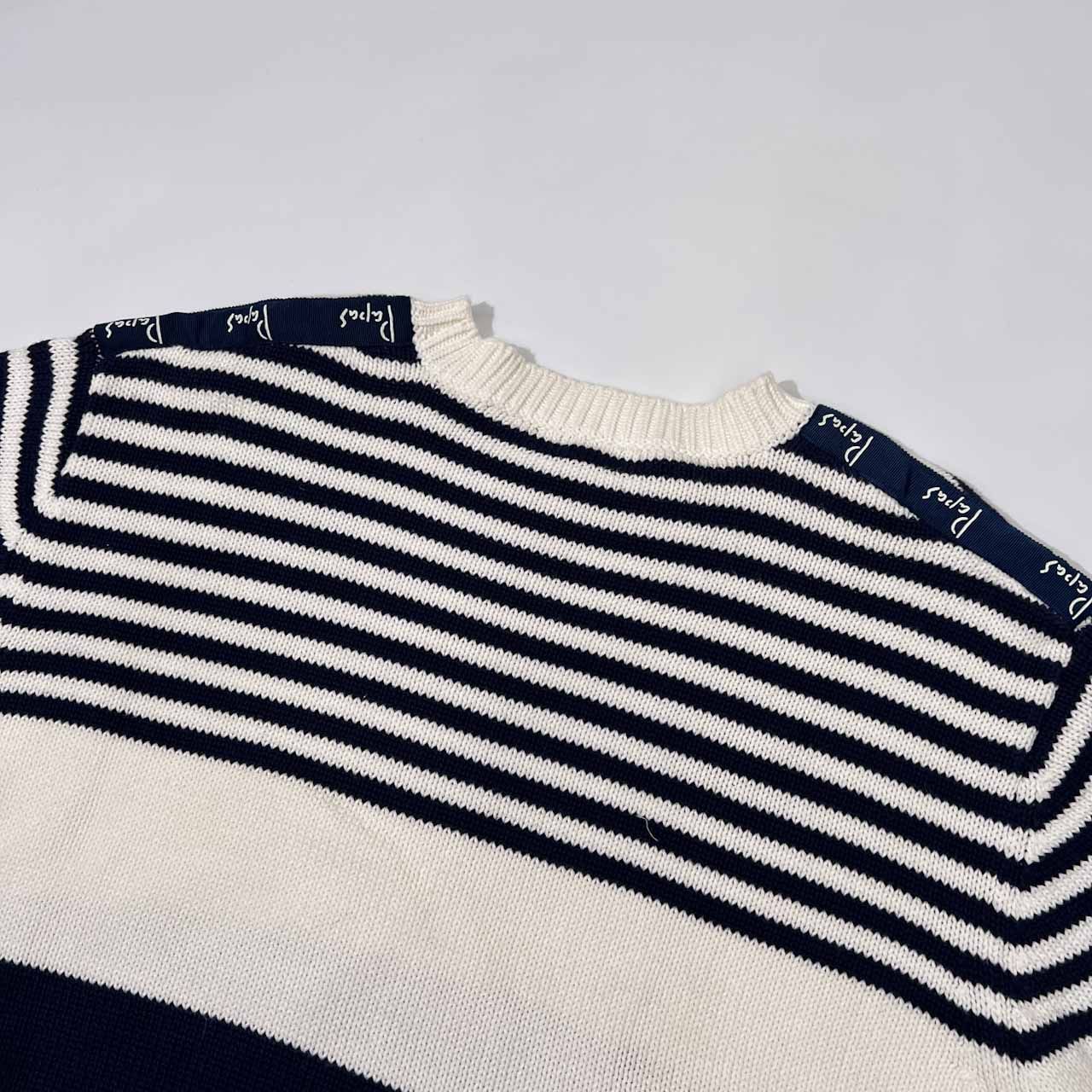 Papas ネイビー ロゴプリント 長袖セーター Papas ネイビー ロゴプリント 長袖セーター Papas ネイビー ロゴ