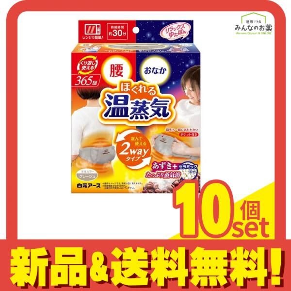 リラックスゆたぽん 腰 おなか2wayホット ほぐれる温蒸気 1個入 10個セット