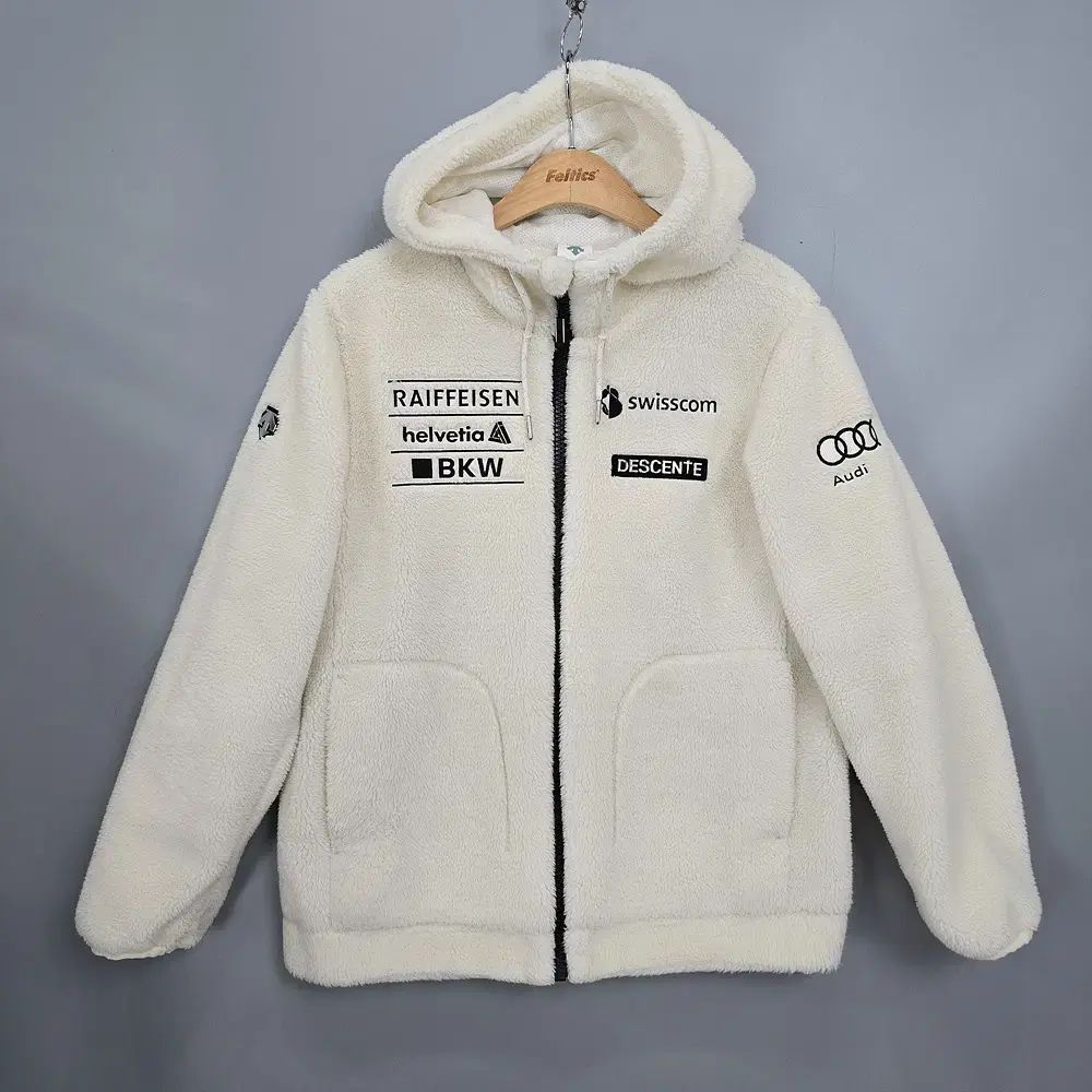 DESCENTE デサント 厚手 フリース ジップ パーカー 裏ボア