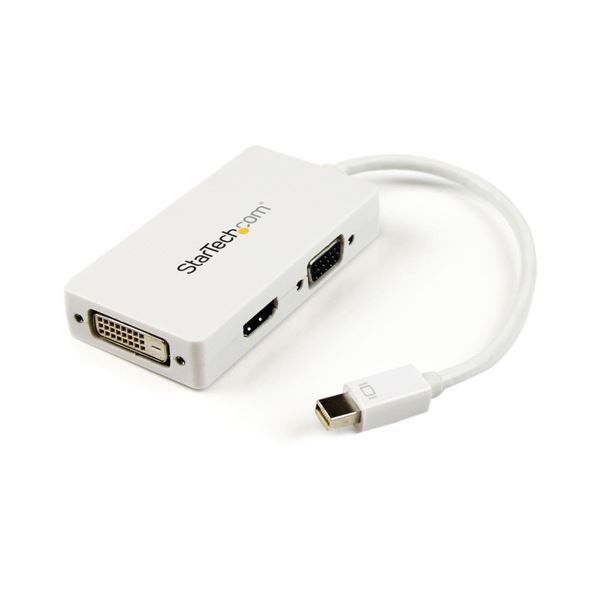 StarTech.com MiniDisplayPort接続トラベルA|Vアダプタ スリーインワン 3in1 MDP2VGDVHDW 1個