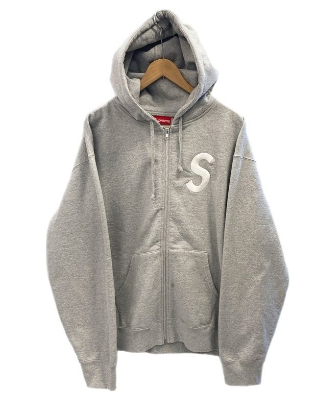シュプリーム SUPREME Sロゴ パーカー プルオーバー ポケット 刺繍ロゴ パーカ グレー Lサイズ 101MT-2744