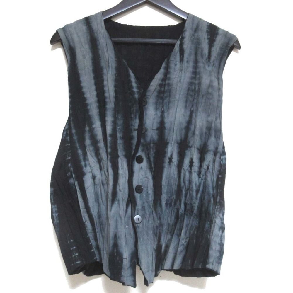 ISSEY MIYAKE ベスト　リバーシブル　M 美品 ISSEY MIYAKE MEN イッセイミヤケメン 絞り染め リバーシブル