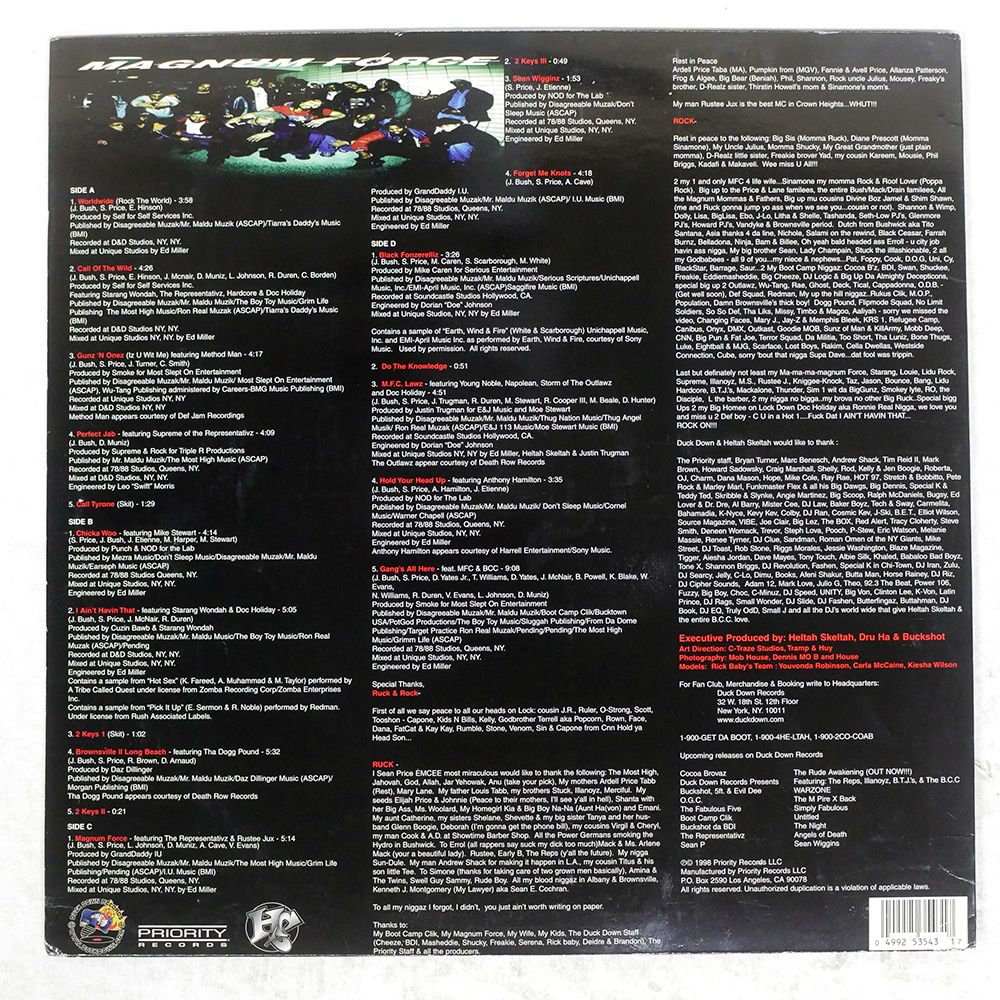 US盤 HELTAH SKELTAH MAGNUM FORCE DUCK DOWN P 153543 LP その他 レコード CD DVD ブルーレイ
