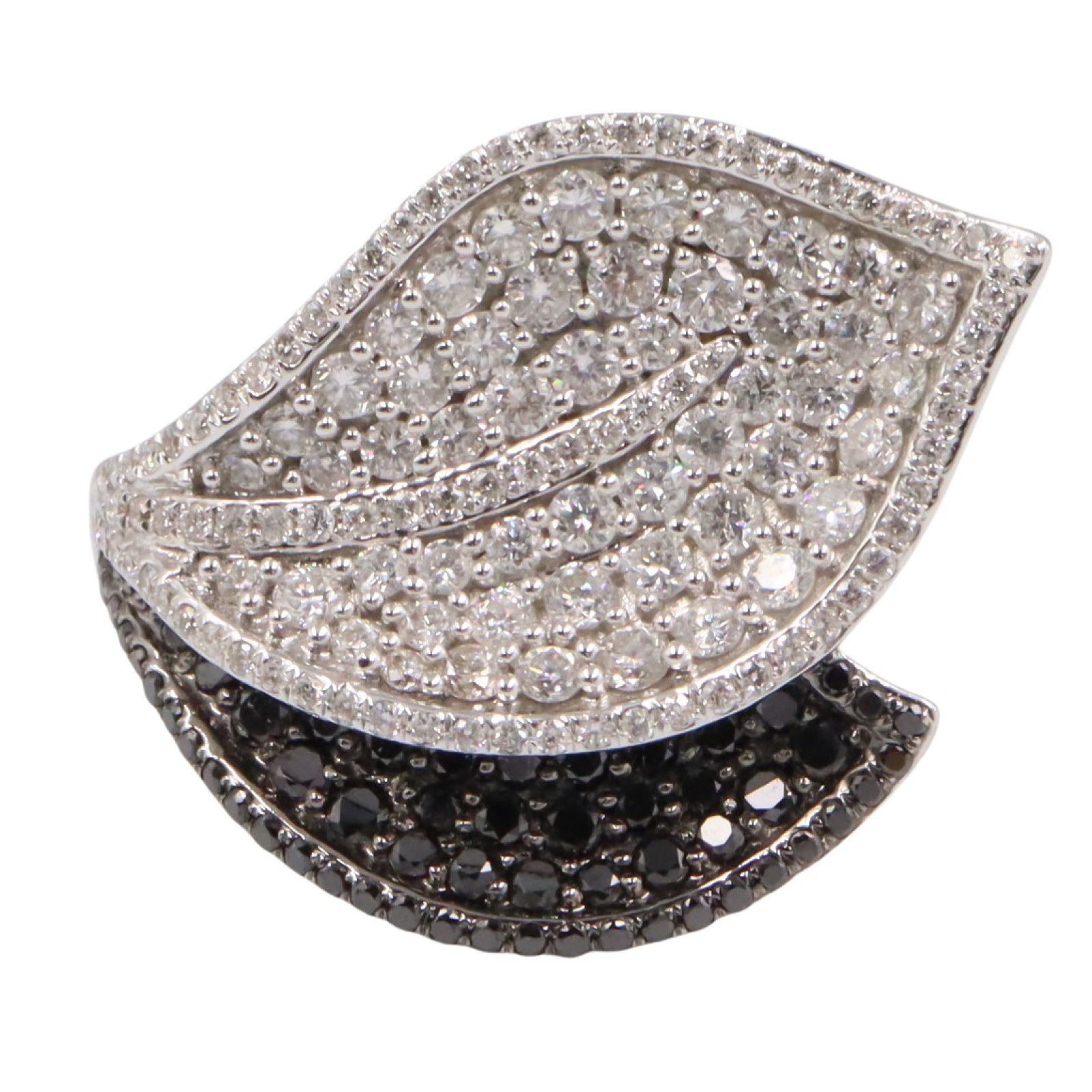 ジュエリー JEWELRY リング 指輪 ブラックダイヤ リング ﾌﾞﾗｯｸﾀﾞｲﾔ 8.8g 10.5 K18WG ホワイトゴールド ダイヤモンド リング レディース Used A