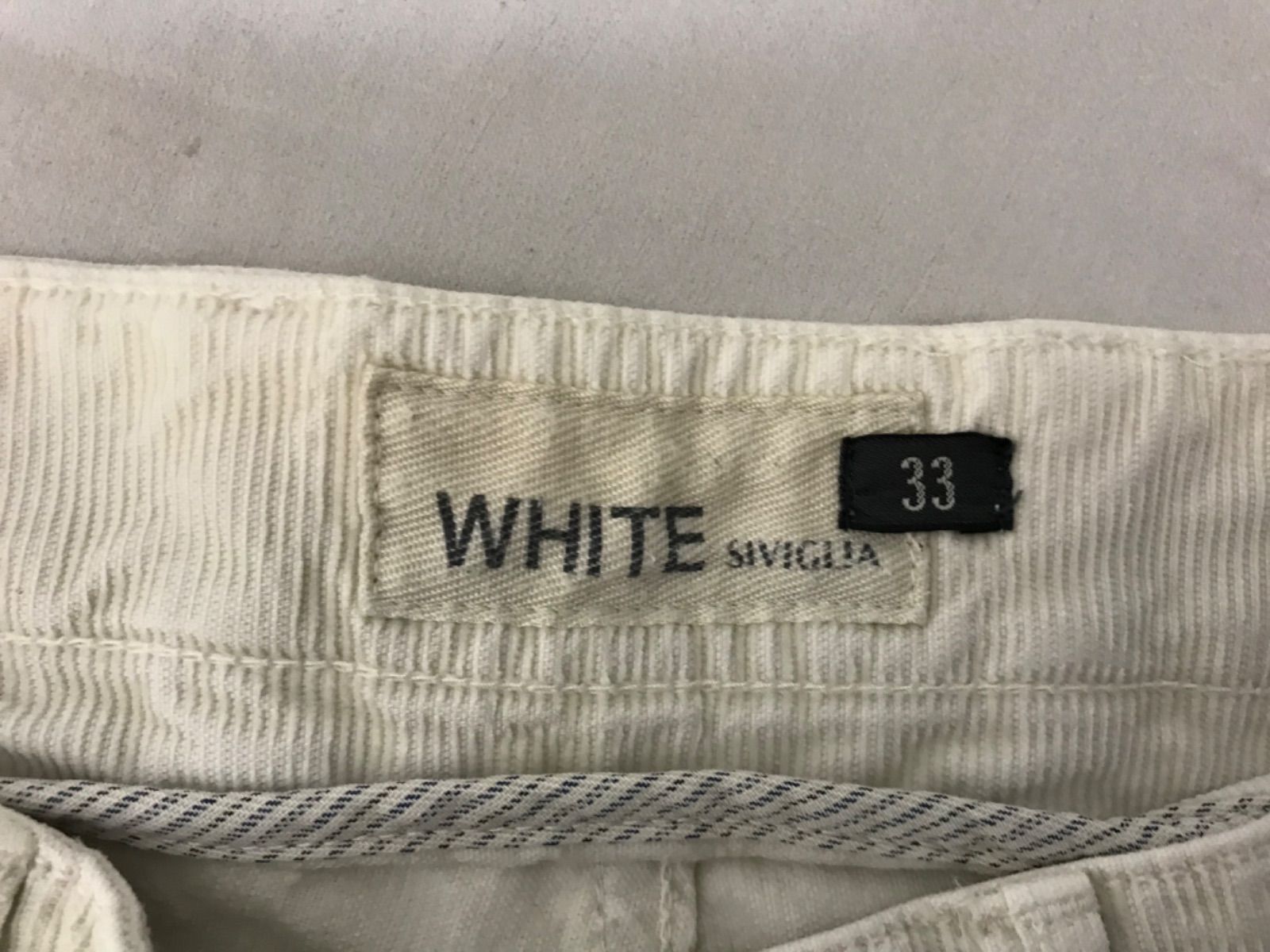 正規品　WHITE SIVIGLIA ホワイト シヴィリア チノパンツ メンズ 本物シヴィリアWHITE SIVIGLIAコットンコーデュロイチノパンツ