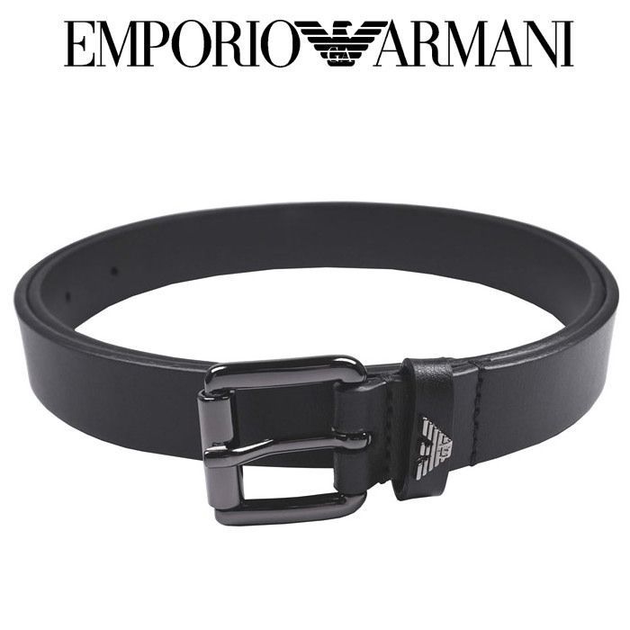 エンポリオ アルマーニ EMPORIO ARMANI メンズベルト スリムタイプ ブラック Mサイズ 90cm イタリー製 Y4S518-Y164J-90