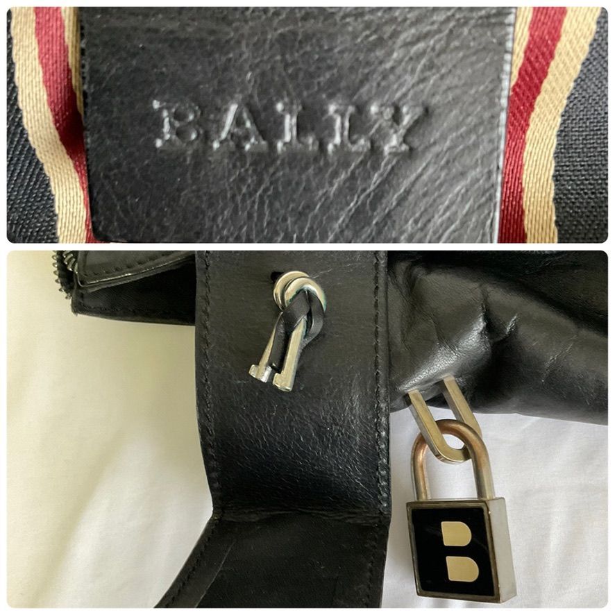 完成品 BALLY バリー トートバッグ レザー 赤ストライプ ハンドバッグ