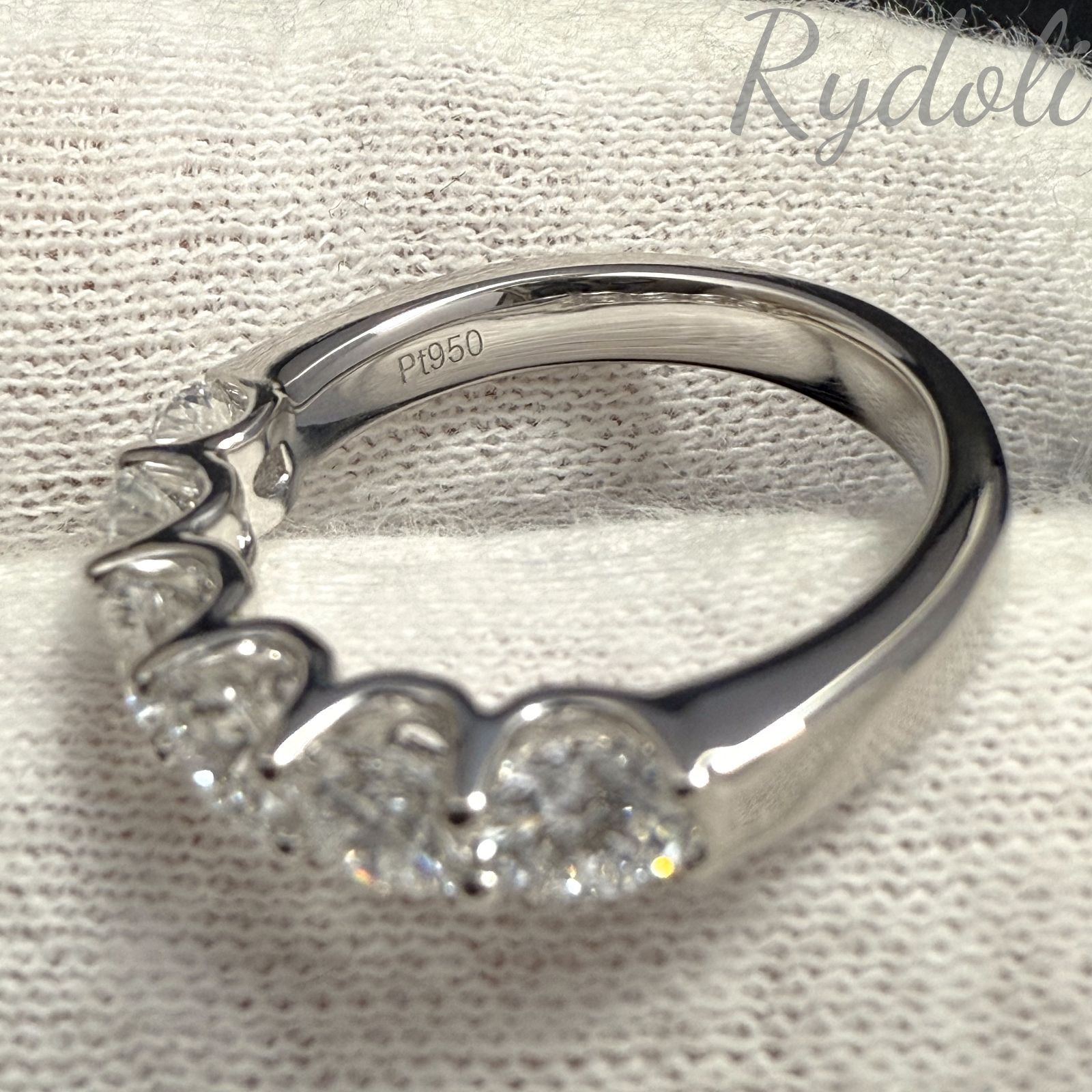 Pt900 ハーフエタニティ ラボグロウン ダイヤ リング 即納発送 PT950 1.481ct ハーフエタニティリング ラボグロウン