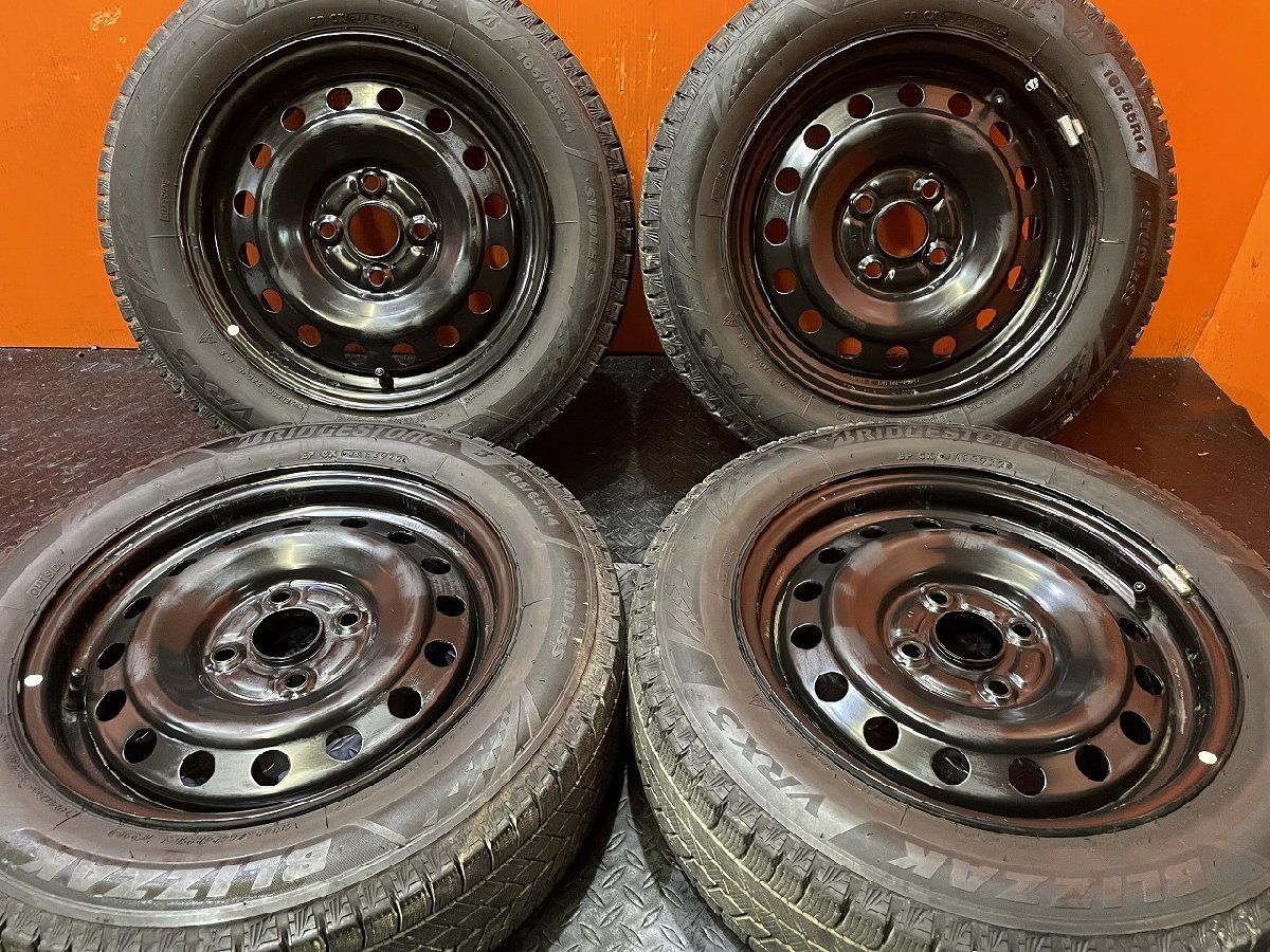 BS BLIZZAK VRX3 165/65R14】スタッドレス【スチールホイール 14