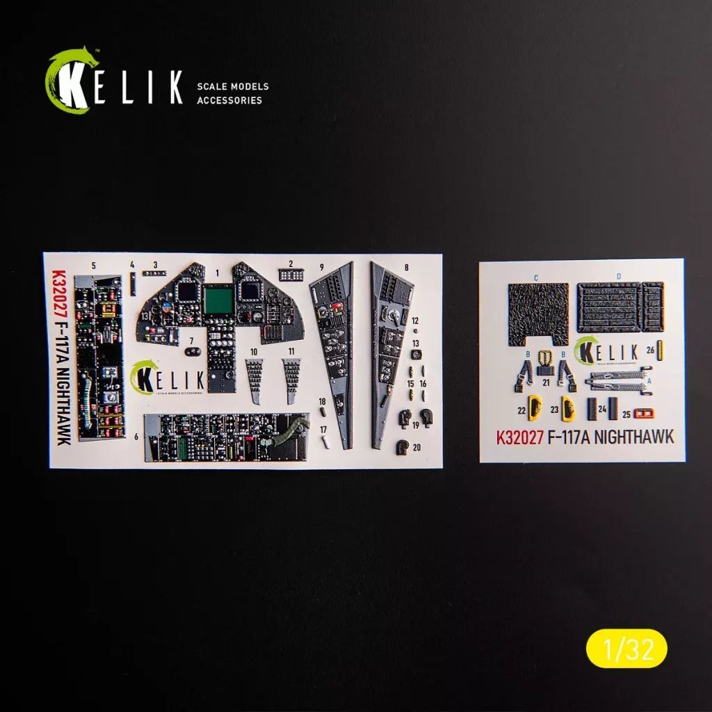 新品】塗料・工具 1/32 F-117A 内装3Dデカール タイプ1 (トランぺ