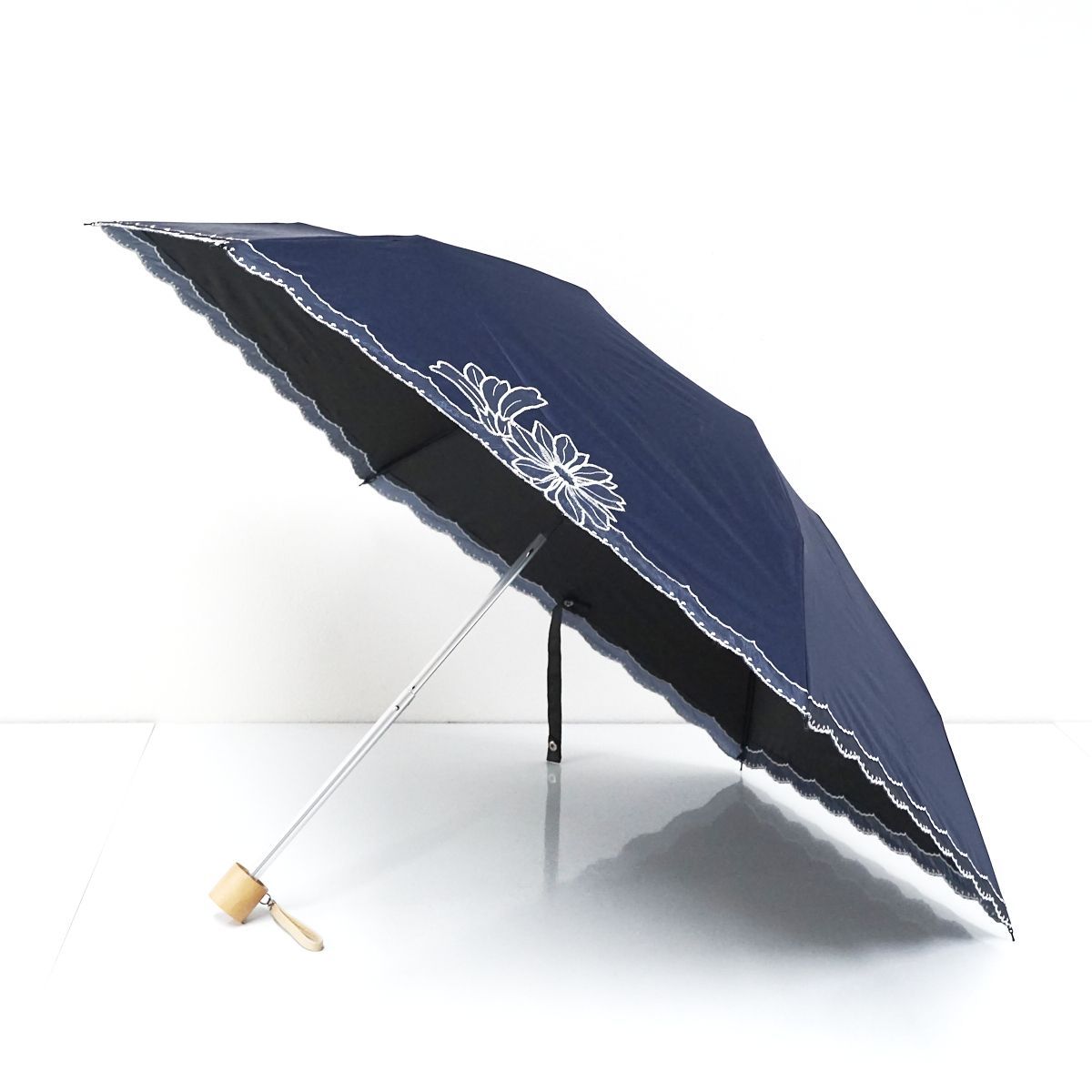 晴雨兼用日傘 mila schon ミラショーン USED美品 遮光 遮熱 オーガンジーフラワー ブラックグラス骨 UV 47cm S A9624 -  メルカリ