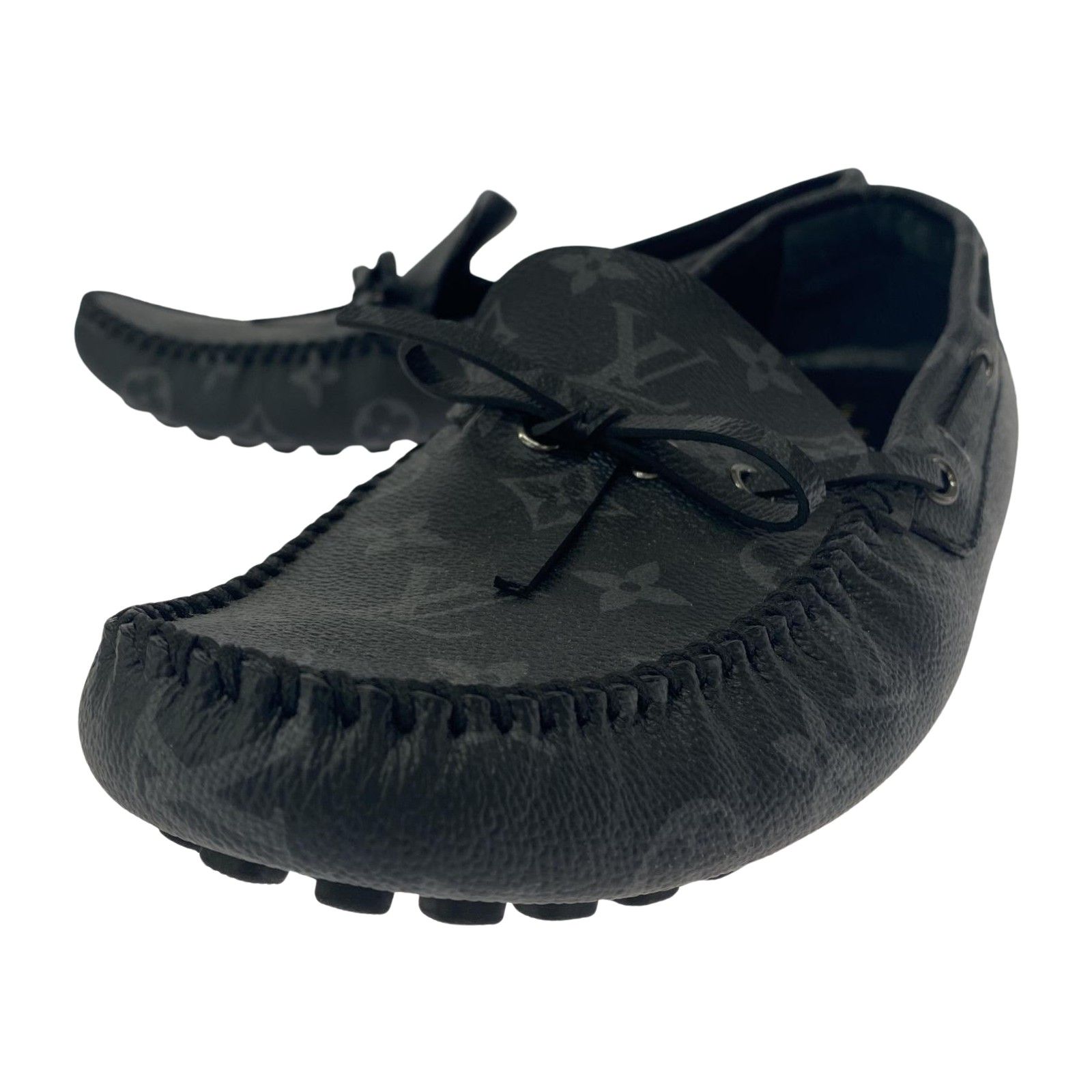 LOUIS VUITTON ルイ・ヴィトン ND0118 モノグラムアリゾナラインモカシン size8/ブラック系