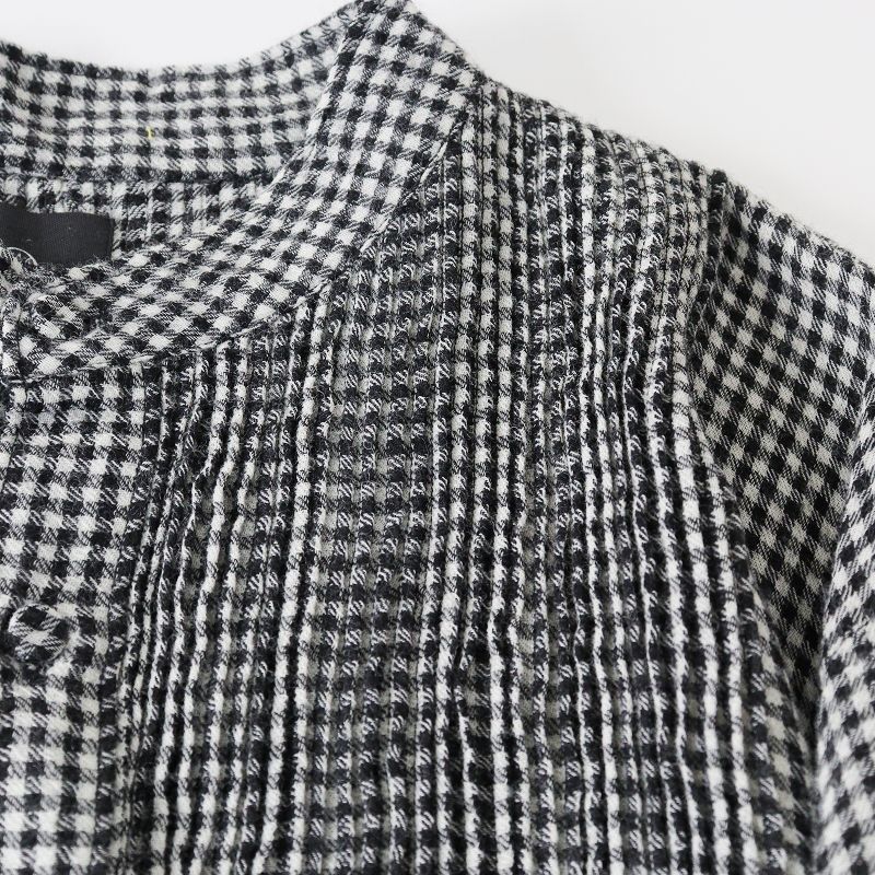 メゾンドソイル　ウールワンピース　黒×グレー　ギンガムチェック メゾンドソイル ウールワンピース 黒×グレー ギンガムチェック
